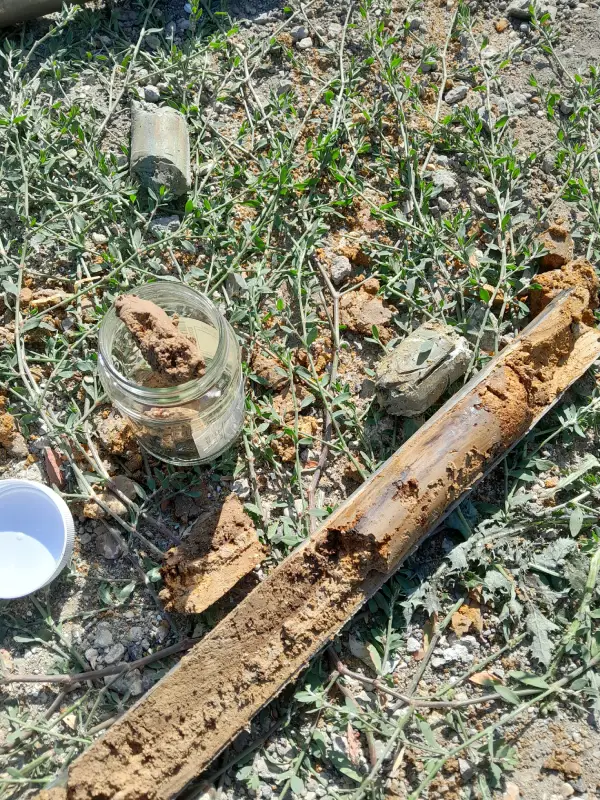 Carotte de sol dans le cadre d'une étude G1 PGC