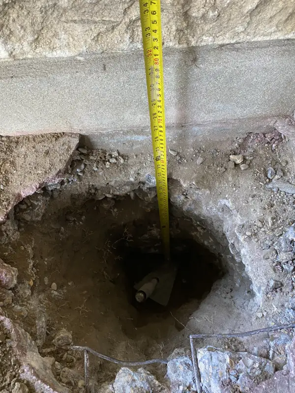 Fouille de reconnaissance des fondations